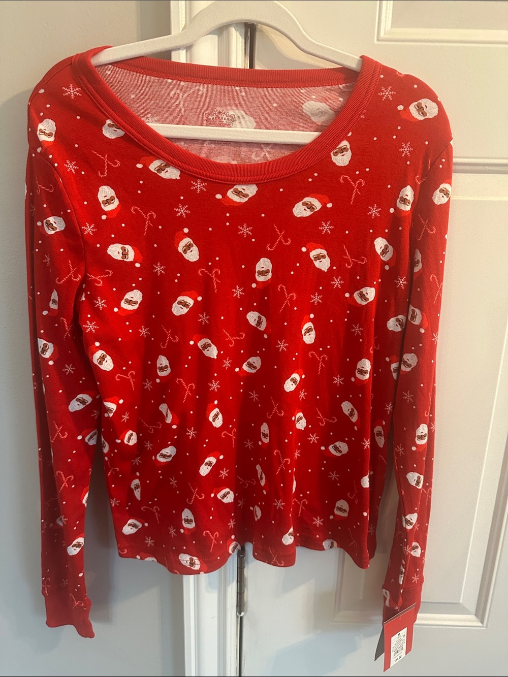 Wondershop Red Santa & Candy Cane Long-Sleeve Pajama Top